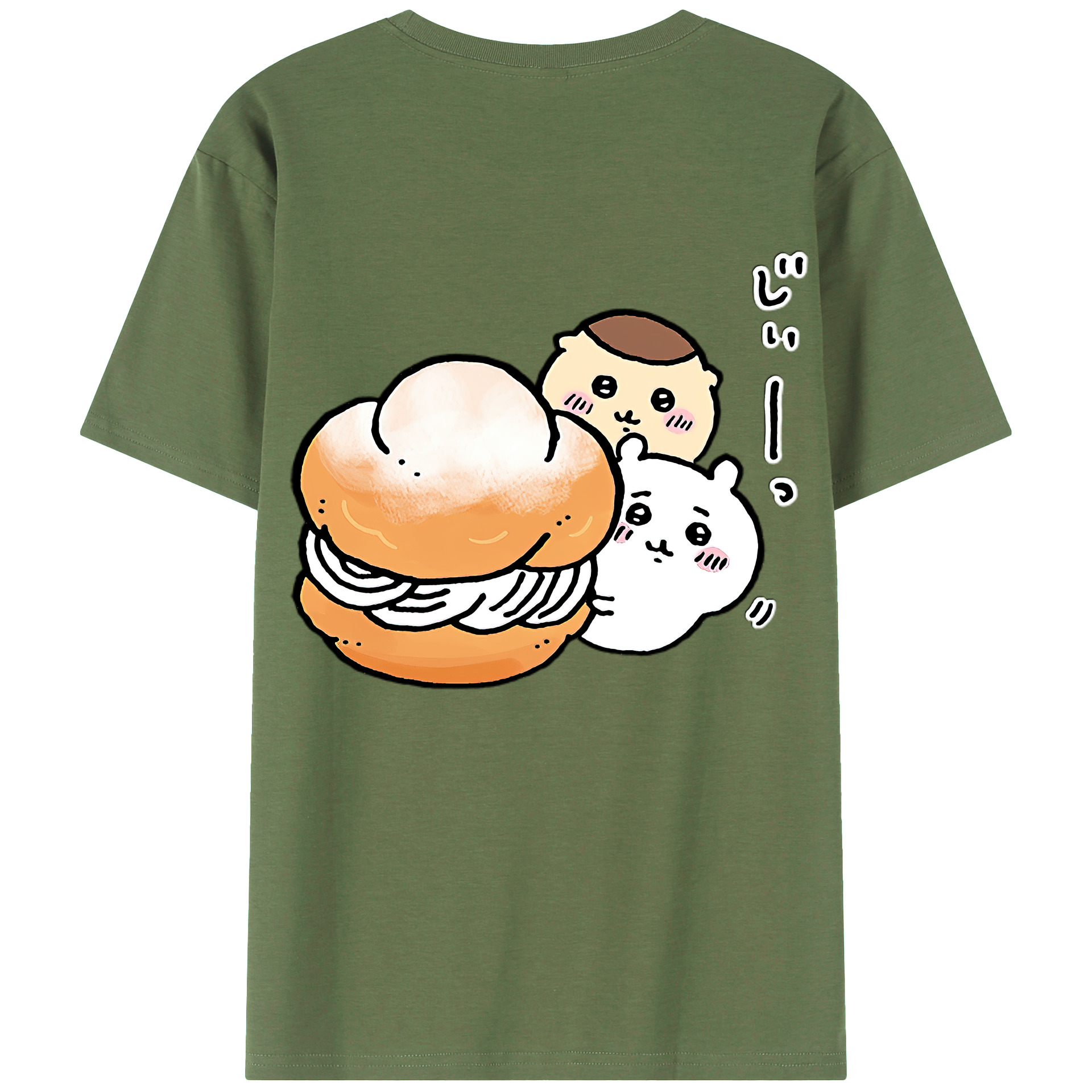 （画像用） ちいかわ くりまんじゅう Chii-kawa kuri manjū 綿100％ メンズ半袖Tシャツ（バックプリント） 通気性